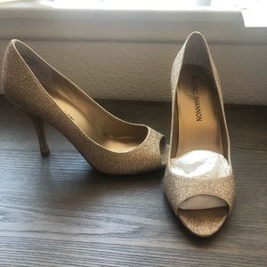 Gold Glitter Michael Shannon Heels size 8